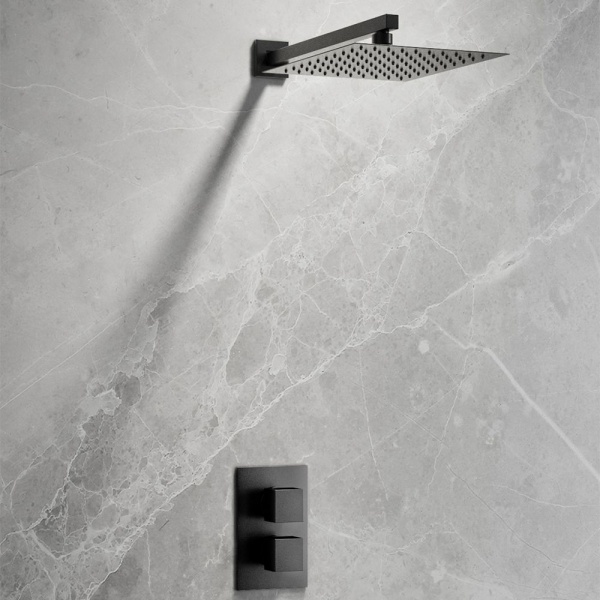 Black Collection Luxury Square Black Shower Head